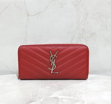 SAINT LAURENT モノグラム マトラッセ レザー ジッパー 長財布 146863126 [P]
