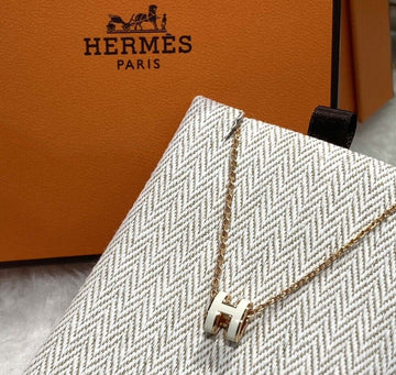 HERMES HポップアシュミニネックレスローズゴールドブランJ061808 157279600 [P]