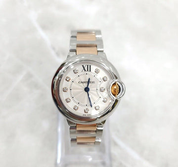 CARTIER バロンブルー コムビ 時計 30MM 155085353 [P]