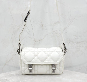 Dior White Camp Bag Macro Cannage Calfskin M1243BMIG 153577201 [P]
