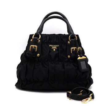 PRADA テスート ゴールドロゴ トートバッグ 兼 ショルダーバッグ aa66155 158716419 [P]