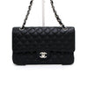 CHANEL ブラックキャビアクラシックミディアムシルバーチェーンショルダーバッグ A01112 158716430 [P]