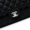 CHANEL ブラックキャビアクラシックミディアムシルバーチェーンショルダーバッグ A01112 158716430 [P]