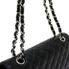 CHANEL ブラックキャビアクラシックミディアムシルバーチェーンショルダーバッグ A01112 158716430 [P]