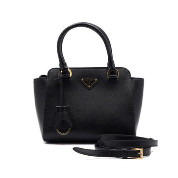 Prada Black Saffiano Triangle Gold Logo Tote Bag and Shoulder Bag Crossbody 1BA380 158716436 [P]