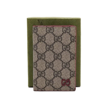 GUCCI GG Logo Beiger Canvas Geldbörse mit roten Akzenten 768249 158716440 [P]