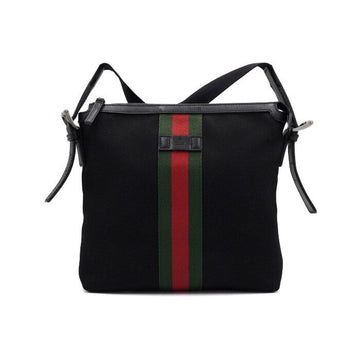 GUCCI Schwarze GG Leinwand Messenger Tasche unisex 387111 158716444 [P]