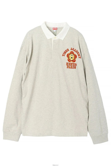 Kenzo Tiger Academy Polo Shirt Pale Gray FD65PO5294SI 93 60140042 [P]