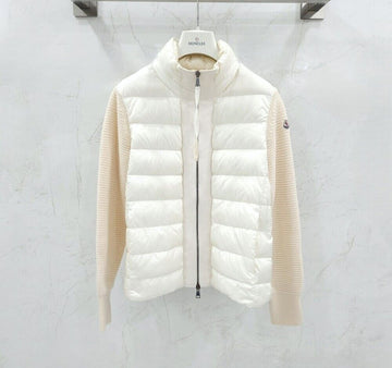 Moncler Women's White Knit Padded Zip-Up 155527124 [P]