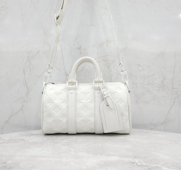 LOUIS VUITTON Monogram Keepall Bandoulière 25 Blanc M24434 155954752 [P]