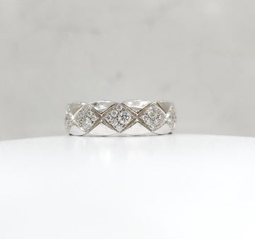 CHANEL 18k Diamond Coco Crush Ring 18K White Gold Small 60 155526991 [P]