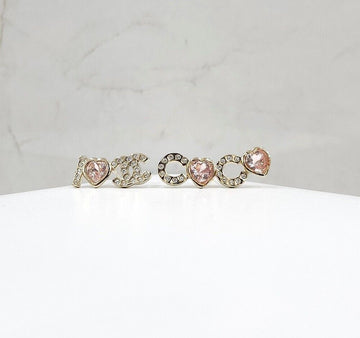 CHANEL Herz Crystal Ohrringe AB8202 155486321 [P]