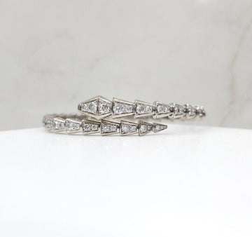Bulgari Serpenti Viper Bracelet in White Gold with Full Pavé Diamonds M 154601705 [P]