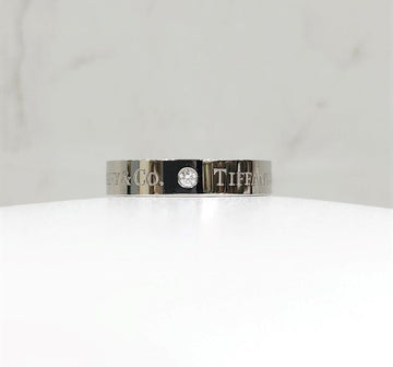 TIFFANY & CO Neuwertig Diamant 3P Platin Band Ring Größe 7 4MM 149587098 [P]