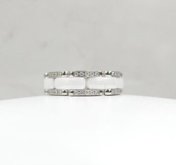 CHANEL 18k ダイヤ セラミック ウルトラ リング 18K ホワイトゴールド 62号 152226913 [P]