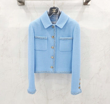 CHANEL Tweed Jacke Lichtblau P80439 155949904 [P]