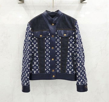 Louis Vuitton Monogram Leather Denim Jacket 1AC0QL 147639044 [P]
