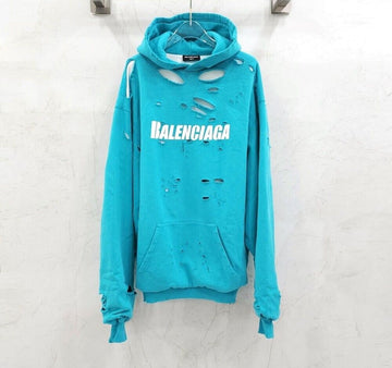 Balenciaga Distressed Oversized Hooded Sweatshirt 659403 135704666 [P]