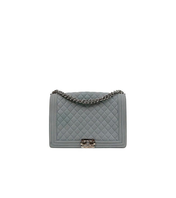 CHANEL Graues Kaviar Große Boy Schultertasche 66105 158731156 [P]