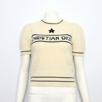 DIOR エクリュ ウール カシミヤ 混合 半袖 ニット レディース セーター 154S09AM305 158732990 [P]