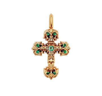 Chrome Hearts 22K Filigree Pendant Emerald DR12G8RX 154442340 [P]