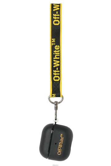 OFF WHITE Grafik Gürtel AirPods 3. Generation Case Schwarz & Gelb OMZG109S23PLA0011018 49008136 [P]