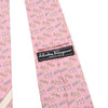 SALVATORE FERRAGAMO ピンク アニマル パターン 100% シルク ネクタイ aa65928 158733780 [P]