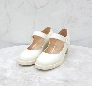 DIOR Weiße glänzende Mary Jane Pumps 153750620 [P]