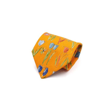 Zegna Orange Flower 100% Silk Tie aa65934 158733925 [P]