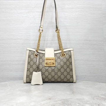 GUCCI Paddle Lock GG kleine Schultertasche weiß 498156 157311132 [P]