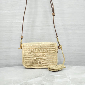 Prada New Logo Crochet Flap Shoulder Bag 1BD335 158734151 [P]