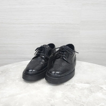 PRADA Schwarze gebürstete Leder Derby Schuhe Loafer 2EE312 158734286 [P]