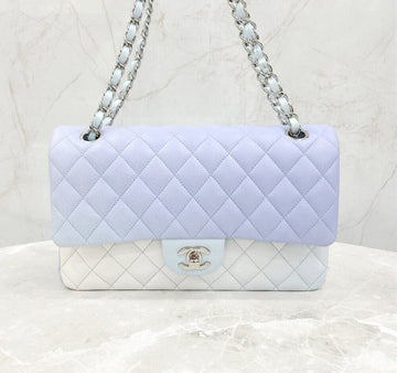 CHANEL New Classic Medium Flap Bag Light Blue with Silver Hardware 140197227 [P]
