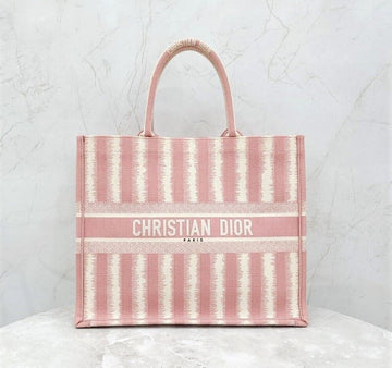 DIOR Pink gestreifter Logo Buchtragetasche Groß M2186ZRFQ 144357717 [P]