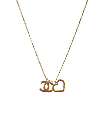 CHANEL Heart CC Gold Necklace 63785 158737675 [P]