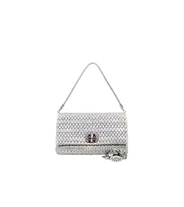 Miu Miu Silver Matelassé Crystal Shoulder Bag 65373 158799686 [P]