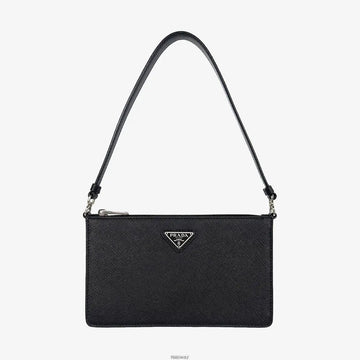 PRADA Mini Schultertasche aus schwarzem Saffiano-Leder 1BC155 151516797 [P]
