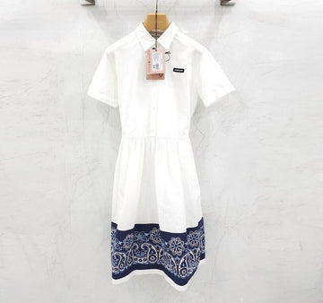 MIU MIU Kleid aus Popeline mit Bandana in Weiß MF5902 152971448 [P]