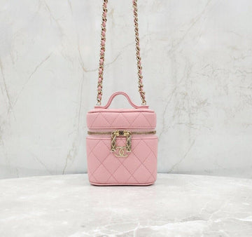 CHANEL キャビア ピンク ミニ チェーンバッグ AP2503 155165473 [P]