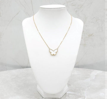 Van Cleef & Arpels New Lucky Alhambra Butterfly Necklace Mother of Pearl 147746033 [P]