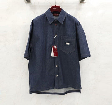 Gucci Web Band Label Denim Shirt 819406 145168191 [P]