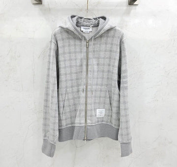 Thom Browne Checked Jacquard Hooded Zip-Up MJT307A 149308121 [P]