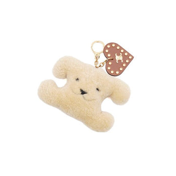 Celine Natural Tan Triumph Pompom Shearling Keyring and Bag Charm 49J663GW2 158827901 [P]