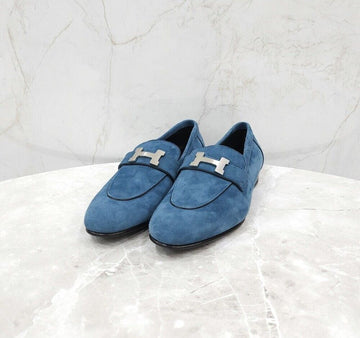 HERMES Loafer Paris Blau mit Silberbeschlägen 155606255 [P]