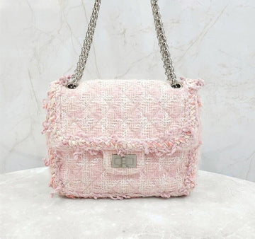 CHANEL Tweed Pink 2.55 Mini Chain Bag 134698978 [P]