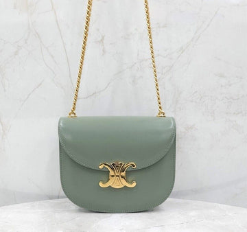CELINE Neue khakifarbene Clea Versace Ketten-Schultertasche 110973BF4 149586709 [P]