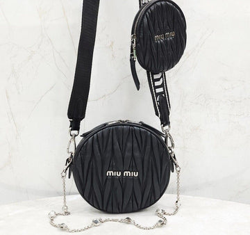MIU MIU Runde Matelassé-Logo-Trage Multi Schultertasche 5BH191 148264558 [P]