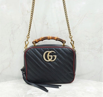 GUCCI gg GG Marmont Bambus Top Handle Ketten Schultertasche 602270 144578786 [P]
