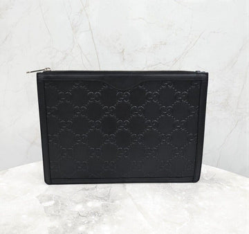 Gucci Embossed Leather Pouch Clutch 646449 123100620 [P]