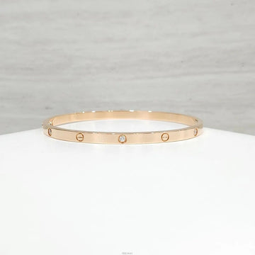 Cartier 18k Diamond 6P Love Bracelet 18K Pink Gold Small 17 Size CRB6047617 158840046 [P]